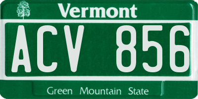 VT license plate ACV856