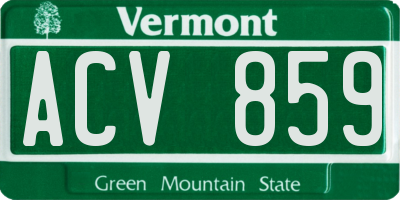 VT license plate ACV859