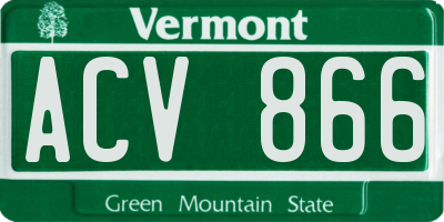 VT license plate ACV866