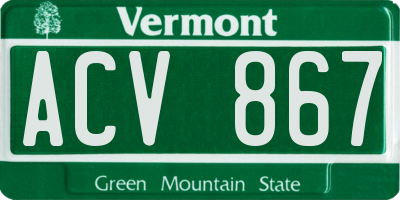 VT license plate ACV867