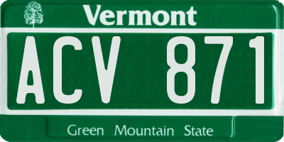 VT license plate ACV871