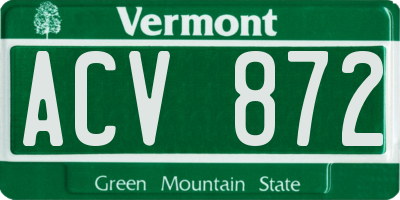 VT license plate ACV872