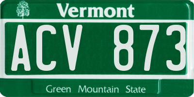 VT license plate ACV873
