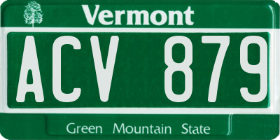 VT license plate ACV879