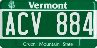 VT license plate ACV884