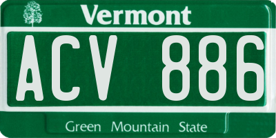 VT license plate ACV886