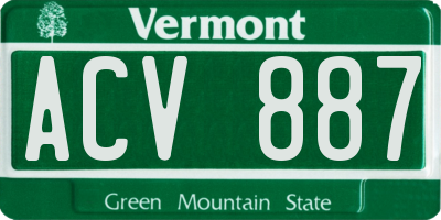 VT license plate ACV887