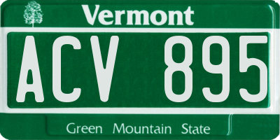 VT license plate ACV895
