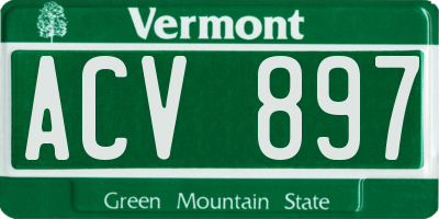 VT license plate ACV897