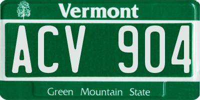 VT license plate ACV904