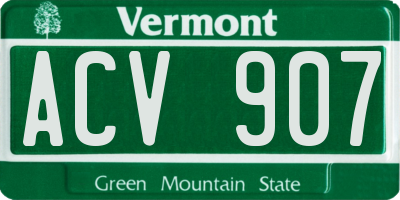 VT license plate ACV907