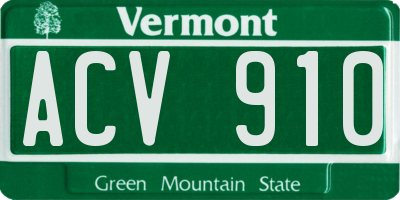 VT license plate ACV910