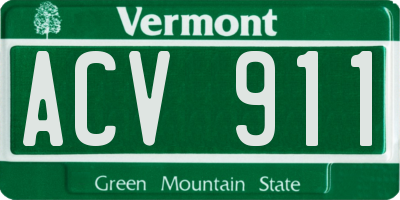 VT license plate ACV911