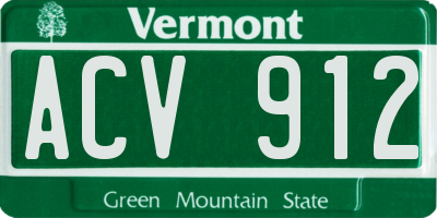 VT license plate ACV912