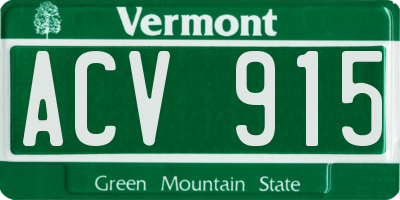 VT license plate ACV915