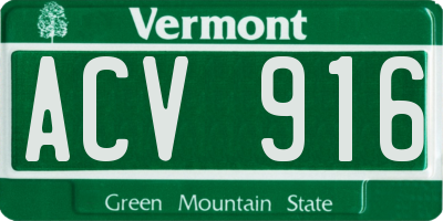VT license plate ACV916