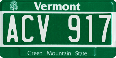VT license plate ACV917