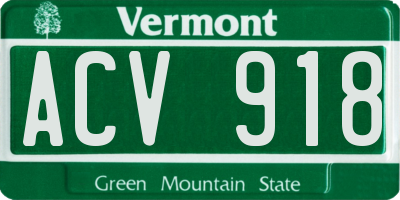 VT license plate ACV918