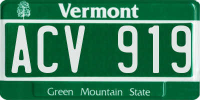 VT license plate ACV919