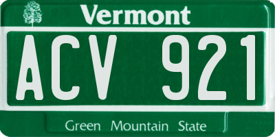 VT license plate ACV921