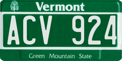 VT license plate ACV924