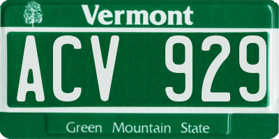 VT license plate ACV929