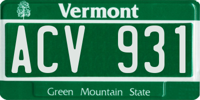VT license plate ACV931