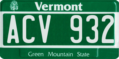 VT license plate ACV932