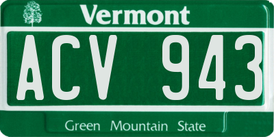 VT license plate ACV943