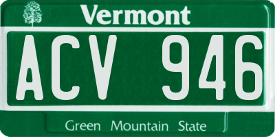 VT license plate ACV946