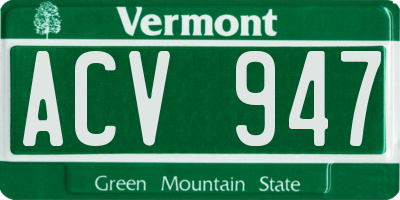 VT license plate ACV947