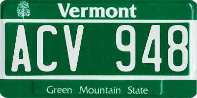 VT license plate ACV948
