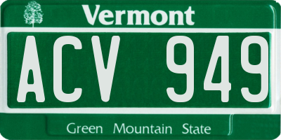 VT license plate ACV949