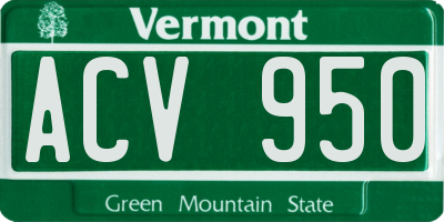 VT license plate ACV950