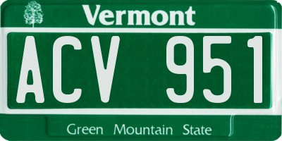 VT license plate ACV951