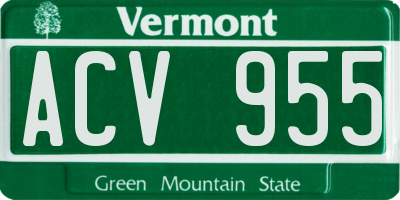 VT license plate ACV955