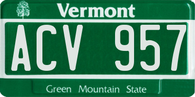 VT license plate ACV957