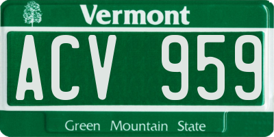 VT license plate ACV959