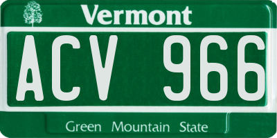 VT license plate ACV966