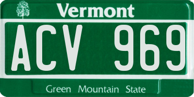 VT license plate ACV969