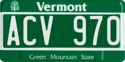 VT license plate ACV970