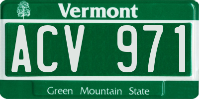 VT license plate ACV971