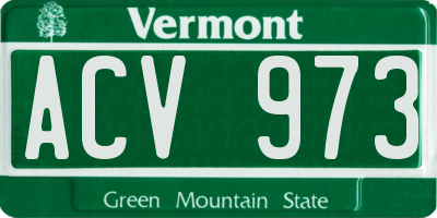 VT license plate ACV973