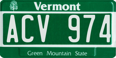 VT license plate ACV974