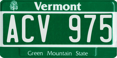 VT license plate ACV975