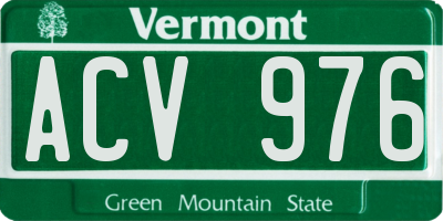 VT license plate ACV976