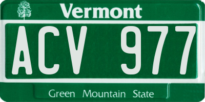 VT license plate ACV977