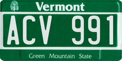 VT license plate ACV991