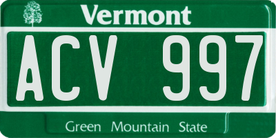 VT license plate ACV997