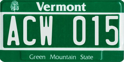 VT license plate ACW015